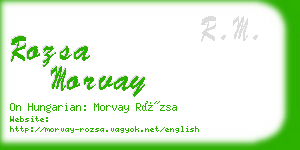 rozsa morvay business card